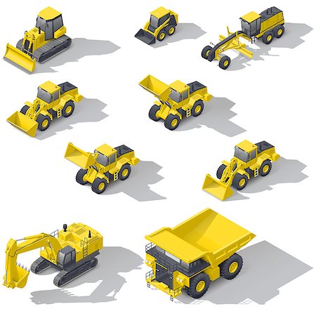 small business trucking - Career and construction transport isometric icon set vector graphic illustration Photographie de stock - Aubaine LD & Abonnement, Code: 400-08977309