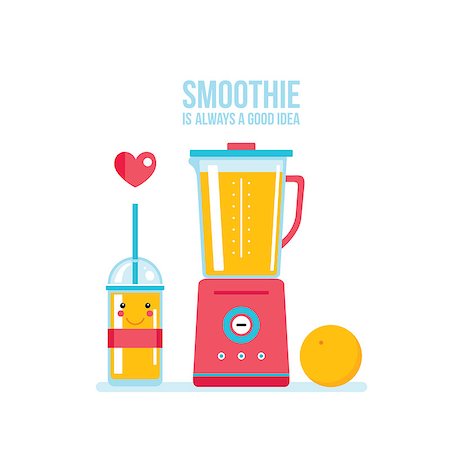 simsearch:400-08977333,k - Blender and fresh smoothie juice in the glass Vector illustration Stock Photo - Budget Royalty-Free & Subscription, Code: 400-08977327