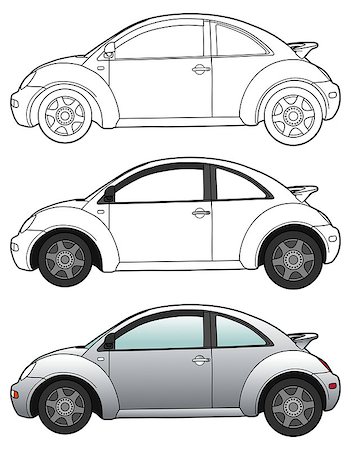 Hand drawn sketch of a modern car vector Foto de stock - Royalty-Free Super Valor e Assinatura, Número: 400-08977431