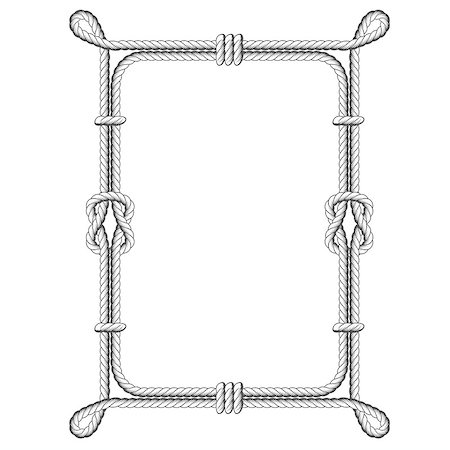 simsearch:400-05888573,k - Twisted rope square frames with knots and loops Photographie de stock - Aubaine LD & Abonnement, Code: 400-08977518