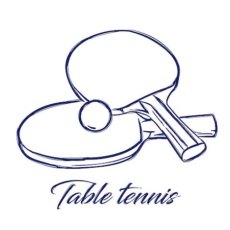 pong - doodle hand drawn sketch table tennis bats and ball Stock Photo - Budget Royalty-Free & Subscription, Code: 400-08977862