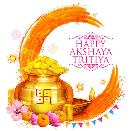 puja - illustration of background for Happy Akshay Tritiya celebration Foto de stock - Super Valor sin royalties y Suscripción, Código: 400-08978081
