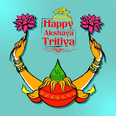 puja - illustration of background for Happy Akshay Tritiya celebration Foto de stock - Super Valor sin royalties y Suscripción, Código: 400-08978083