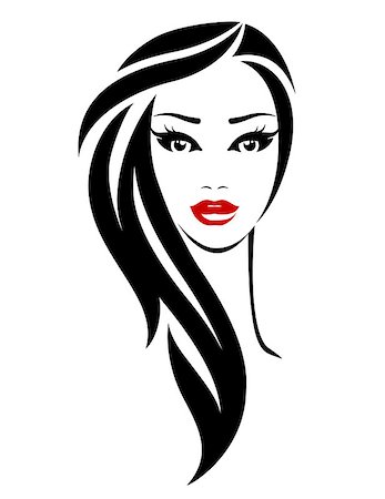 simsearch:400-05946518,k - beautiful woman with long hair and red lips Stockbilder - Microstock & Abonnement, Bildnummer: 400-08978133