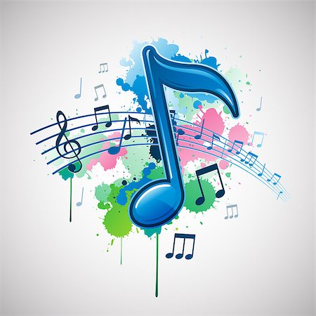 Abstract musical note paint splat design Stock Photo - Budget Royalty-Free & Subscription, Code: 400-08978229