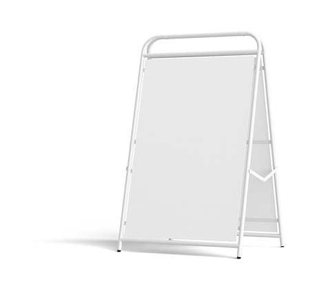 pomo - Street advertising stand. Empty space for your content. Isolated on white background. 3D illustration Stock Photo - Budget Royalty-Free & Subscription, Code: 400-08978302