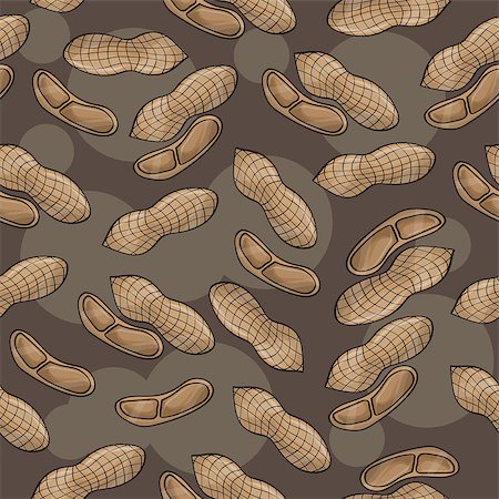 Vector seamless background of peanuts - food pattern for print, wrapping and other food design Stockbilder - Microstock & Abonnement, Bildnummer: 400-08978400