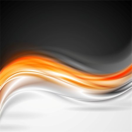 simsearch:400-08491837,k - Shiny orange grey wave background. Vector design Foto de stock - Super Valor sin royalties y Suscripción, Código: 400-08978415