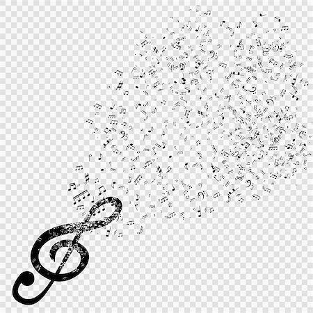 simsearch:400-07986632,k - Set of musical notes with treble clef on transparent background. Vector Illustration. EPS10 Stock Photo - Budget Royalty-Free & Subscription, Code: 400-08978465
