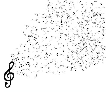simsearch:400-04855178,k - Set of musical notes on five-line clock notation without a feature. Treble clef. Vector Illustration. EPS10 Foto de stock - Super Valor sin royalties y Suscripción, Código: 400-08978474
