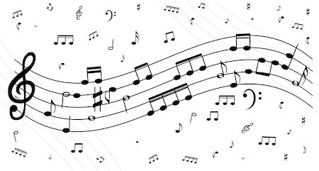simsearch:400-07986632,k - Set of musical notes on five-line clock notation without a feature. Treble clef. Vector Illustration. EPS10 Stock Photo - Budget Royalty-Free & Subscription, Code: 400-08978472