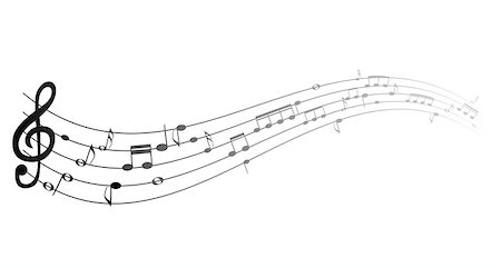 simsearch:400-04855178,k - Set of musical notes on five-line clock notation without a feature. Treble clef. Vector Illustration. EPS10 Foto de stock - Super Valor sin royalties y Suscripción, Código: 400-08978473