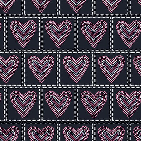 Seamless pattern graphic heart tiles, vector Photographie de stock - Aubaine LD & Abonnement, Code: 400-08978644