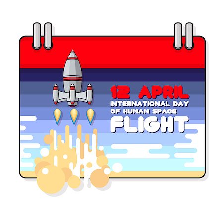 simsearch:841-03677045,k - Vector illustration of International day of human space flight.  Space rocket cartoon. International day human space flight. 12 April greeting card. Photographie de stock - Aubaine LD & Abonnement, Code: 400-08978654