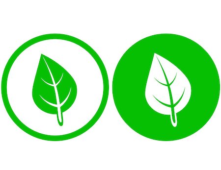 two round green leaf icons on button Stock Photo - Budget Royalty-Free & Subscription, Code: 400-08978653