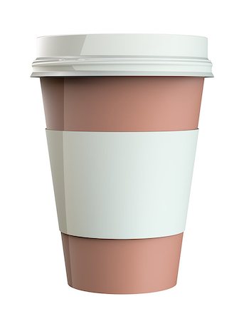 simsearch:400-08978724,k - Dispossable coffee cup on white background, 3d illustration Photographie de stock - Aubaine LD & Abonnement, Code: 400-08978724