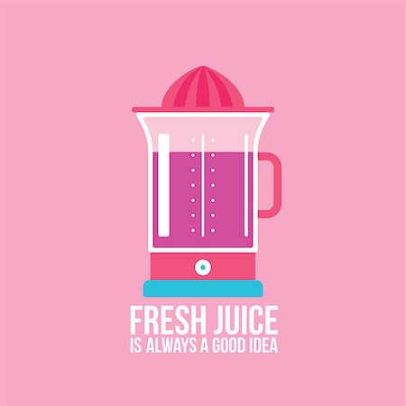 simsearch:400-08977333,k - Colorful juicer on pink background Kitchen appliance Vector illustration Stock Photo - Budget Royalty-Free & Subscription, Code: 400-08978758