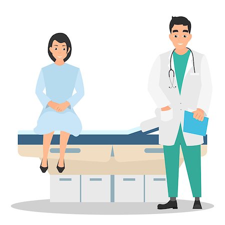simsearch:400-08935984,k - The woman on reception at the doctor. Patient on reception in the office of a dentist. Vector illustration of a flat design. on white background. Stock Photo - Budget Royalty-Free & Subscription, Code: 400-08978794