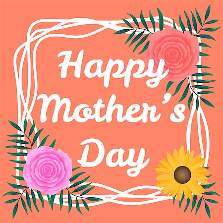 simsearch:400-09114178,k - Happy Mothers Day background with beautiful colorful flower. Vector illustration. Photographie de stock - Aubaine LD & Abonnement, Code: 400-08978797