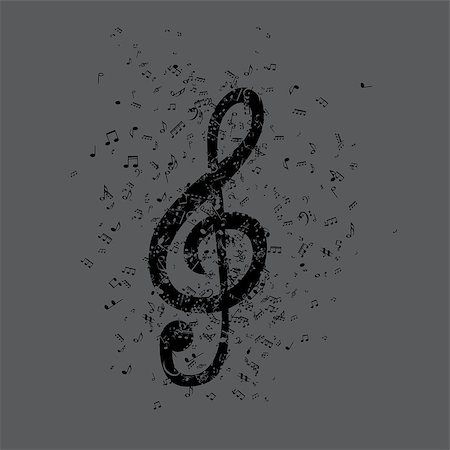 simsearch:400-07986632,k - Set of musical notes on five-line clock notation without a feature. Treble clef. Vector Illustration. EPS10 Stock Photo - Budget Royalty-Free & Subscription, Code: 400-08978941