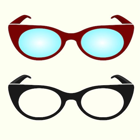 Oval hipster glasses icons, black and white, colorful Stock Photo - Budget Royalty-Free & Subscription, Code: 400-08979098