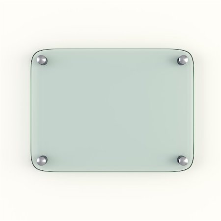 simsearch:400-08621223,k - Glass plate mock up. On white background. 3D Illustration Stock Photo - Budget Royalty-Free & Subscription, Code: 400-08979113
