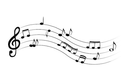 simsearch:400-04855178,k - Set of musical notes on five-line clock notation without a feature. Treble clef. Vector Illustration. EPS10 Foto de stock - Super Valor sin royalties y Suscripción, Código: 400-08979277