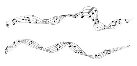 simsearch:400-07986632,k - Set of musical notes on five-line clock notation without a feature. Treble clef. Vector Illustration. EPS10 Stock Photo - Budget Royalty-Free & Subscription, Code: 400-08979308