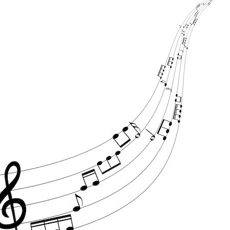 simsearch:400-07986632,k - Set of musical notes on five-line clock notation without a feature. Treble clef. Vector Illustration. EPS10 Stock Photo - Budget Royalty-Free & Subscription, Code: 400-08979309