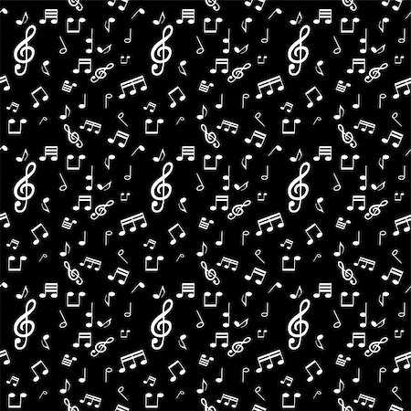 simsearch:400-07986632,k - Seamless pattern from Set of musical notes and Treble clef. Vector Illustration. EPS10 Stock Photo - Budget Royalty-Free & Subscription, Code: 400-08979310