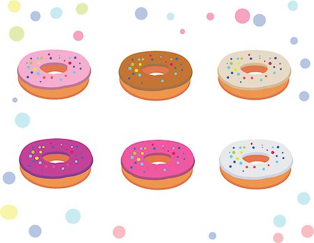 simsearch:685-02937889,k - Set of appetizing donuts on a white background Foto de stock - Super Valor sin royalties y Suscripción, Código: 400-08979379