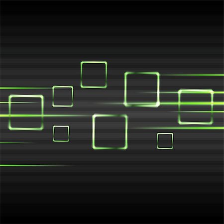 simsearch:400-08978821,k - Abstract green glowing vector squares on black background Foto de stock - Super Valor sin royalties y Suscripción, Código: 400-08979413