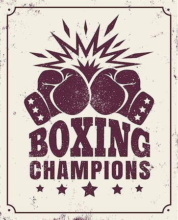 printed training - Vector vintage logo for a boxing with two gloves on old paper Stock Photo - Budget Royalty-Free & Subscription, Code: 400-08979482