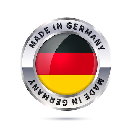 Glossy metal badge icon, made in Germany with flag Photographie de stock - Aubaine LD & Abonnement, Code: 400-08979503