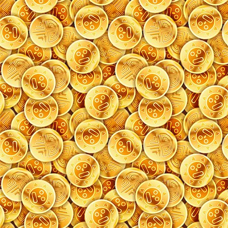 Placer of bright glossy old gold coins, seamless pattern Photographie de stock - Aubaine LD & Abonnement, Code: 400-08979510
