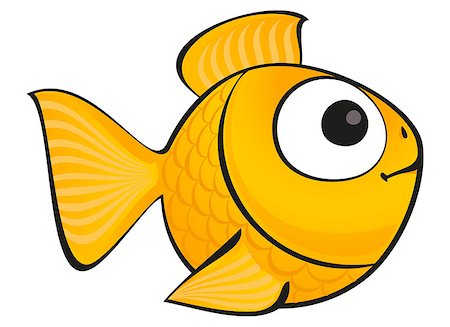 Golden fish isolated. Vector aquarium fish silhouette illustration. Colorful cartoon flat aquarium fish icon for your design. Stock Photo - Budget Royalty-Free & Subscription, Code: 400-08979570