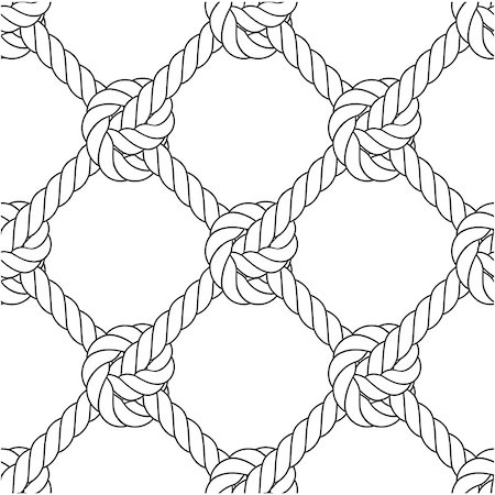 simsearch:400-08553199,k - Diagonal rope mesh - knots and rope seamless pattern Fotografie stock - Microstock e Abbonamento, Codice: 400-08979595