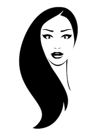 simsearch:400-05946518,k - pretty looking woman face with black long hair Stockbilder - Microstock & Abonnement, Bildnummer: 400-08979655