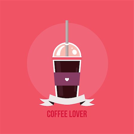 Take away Coffee cup Colorful banner Vector illustration Stock Photo - Budget Royalty-Free & Subscription, Code: 400-08979751