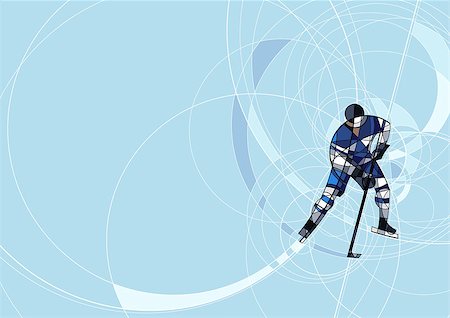 simsearch:400-07511452,k - Abstract image of ice hockey player in blue and white dress, made with circle Foto de stock - Super Valor sin royalties y Suscripción, Código: 400-08979812