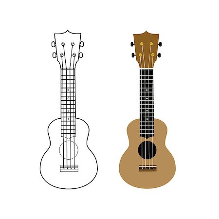 simsearch:400-07505739,k - Ukulele - Hawaiian musical instrument. Vector illustration on white background Stock Photo - Budget Royalty-Free & Subscription, Code: 400-08973835