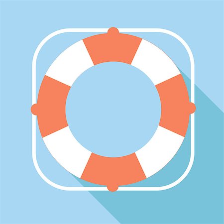 Lifebuoy vector icon on blue background Stock Photo - Budget Royalty-Free & Subscription, Code: 400-08973973