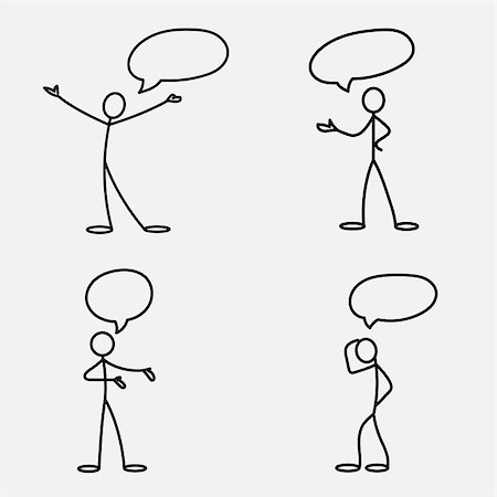 stick figures on signs - Cartoon icon of sketch stick figure men in cute miniature scenes. Stock Photo - Budget Royalty-Free & Subscription, Code: 400-08973995