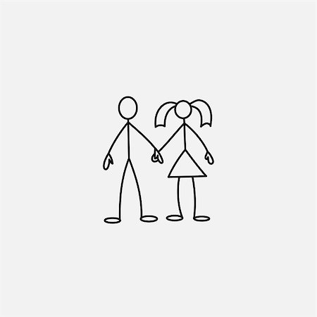 stick figure with baby - Family stick figures in love icon over white background, vector illustration Stock Photo - Budget Royalty-Free & Subscription, Code: 400-08973993