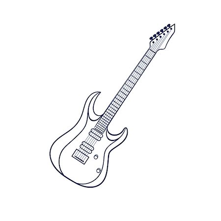 Hand drawn electric guitar Heavy metal style Foto de stock - Super Valor sin royalties y Suscripción, Código: 400-08980153