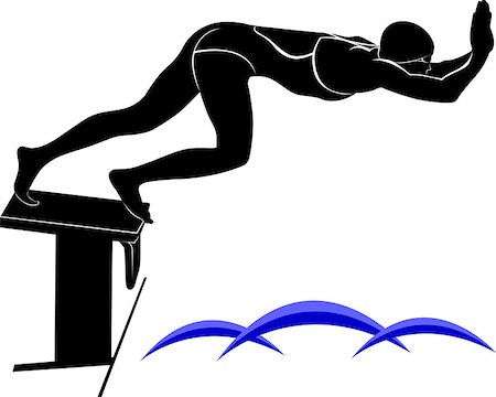 female triathlon - Vector image of a swimmer.It is drawn in the style of engraving. swimmer athlete. Swimmer. The emblem of the swimmer.  Swimming Silhouette. swim icon. Stock Photo - Budget Royalty-Free & Subscription, Code: 400-08980175