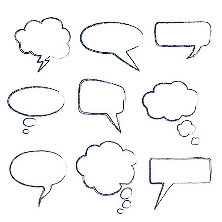 Collection blank template comic text speech bubble Dialog empty icloud, space box pop art. Creative idea conversation white comic book balloon sketch explosion Foto de stock - Super Valor sin royalties y Suscripción, Código: 400-08980176