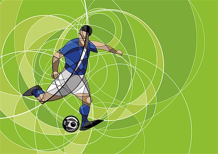 simsearch:400-04397543,k - Abstract image of soccer or football player with ball on green background, made with circle Fotografie stock - Microstock e Abbonamento, Codice: 400-08980216