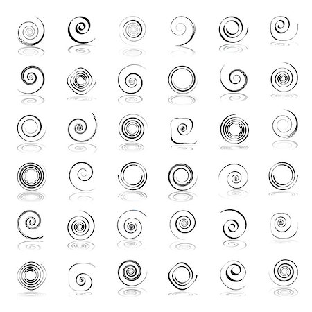 simsearch:400-07986691,k - Spiral design elements set. Vector art. Fotografie stock - Microstock e Abbonamento, Codice: 400-08980258