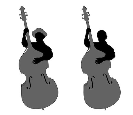 simsearch:400-06134635,k - Young boy contrabassist. Isolated white background. EPS file available. Stock Photo - Budget Royalty-Free & Subscription, Code: 400-08980330